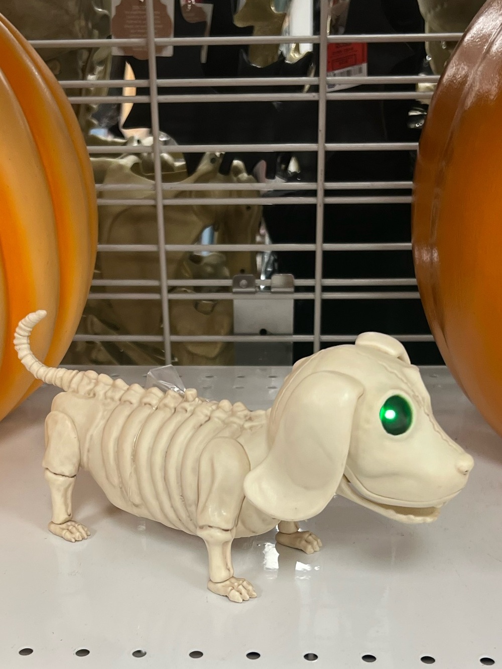 Dachshund Doxie Skeleton LED Barking Dod Plastic Halloween Decor